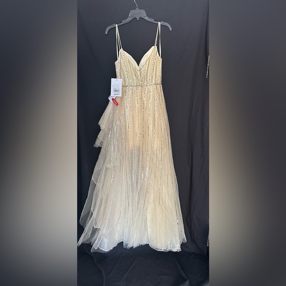 Mac Duggal 70124 Embellished Sleeveless Draped A Line Gown - Picture 6 of 7